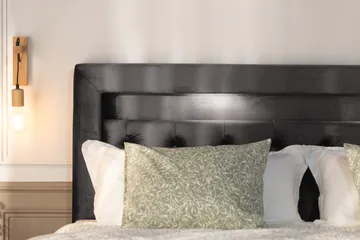 Alessia Komplett Sängpaket med Förvaring LED-belysning 180x200 cm - Mörkgrå Sammet - Products - Möbler - Säng - Säng med förvaring