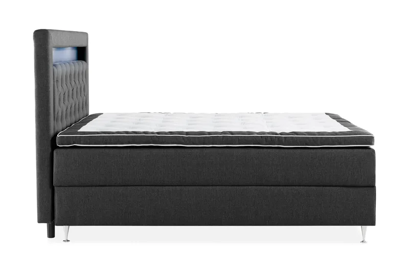 Alessia Komplett Sängpaket med Förvaring LED-belysning 180x200 cm - Svart - Products - Möbler - Säng - Säng med förvaring