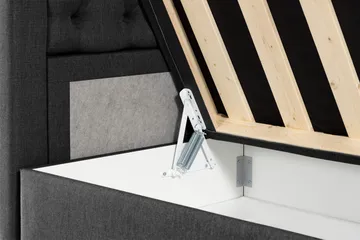 Alessia Komplett Sängpaket med Förvaring LED-belysning 180x200 cm - Svart - Products - Möbler - Säng - Säng med förvaring