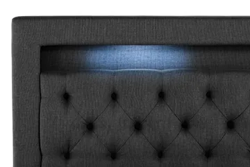 Alessia Komplett S ängpaket med Förvaring LED-belysning 180x200 cm - Svart - Products - Möbler - Säng - Säng med förvaring