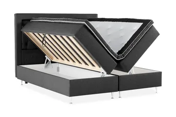 Alessia Komplett Sängpaket med Förvaring LED-belysning 180x200 cm - Svart - Products - Möbler - Säng - Säng med förvaring