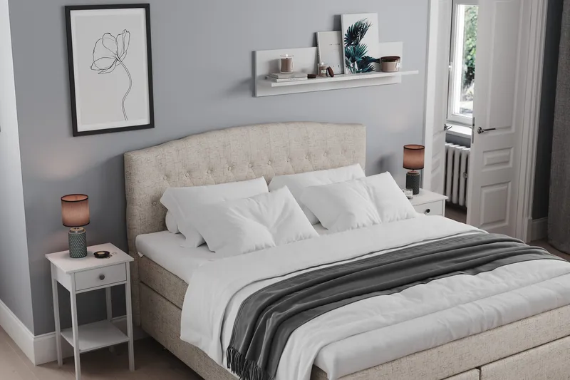 Belda Sängpaket 160x200 Fast - Beige - Products - Möbler - Säng - Kontinentalsäng