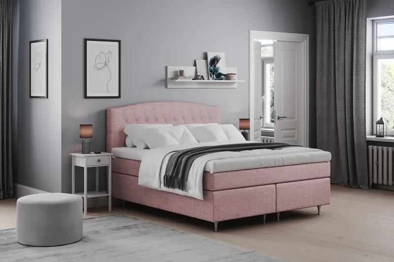 Belda Sängpaket 160x200 Medium - Rosa - Products - Möbler - Säng - Kontinentalsäng