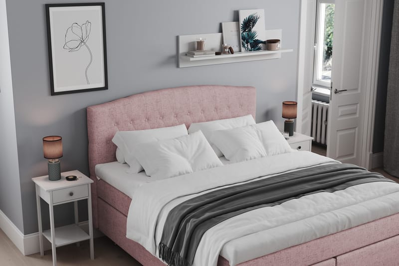 Belda Sängpaket 160x200 Medium - Rosa - Products - Möbler - Säng - Kontinentalsäng