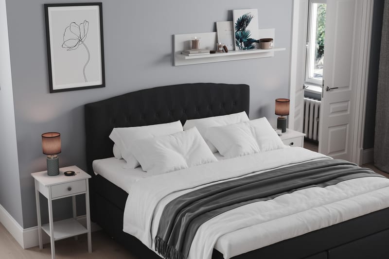 Belda Sängpaket 180x200 Fast - Svart - Products - Möbler - Säng - Kontinentalsäng