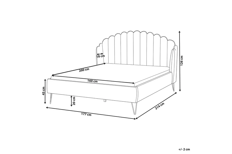 Benicio Sängram 160x200 cm - Rosa/Guld - Products - Möbler - Säng - Sängram & sängstomme