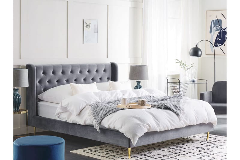 Bernie Sängram 180x200 cm - Grå/Guld - Products - Möbler - Säng - Sängram & sängstomme