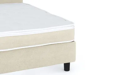 Billingen Komplett Sängpaket – Kontinentalsäng 120x200 cm i Tyg med Sänggavel + Bäddmadrass med Fasthetsgrad Medium - Beige - Products - Möbler - Säng - Enkelsäng