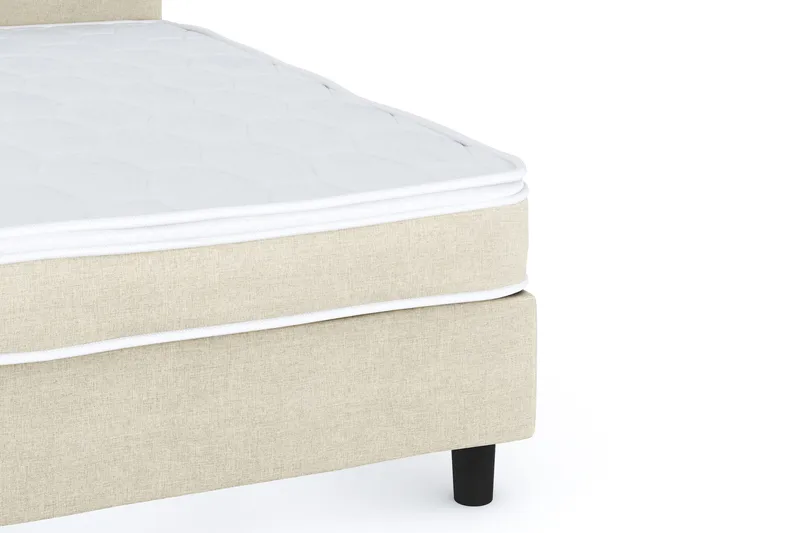 Billingen Komplett Sängpaket – Kontinentalsäng 120x200 cm i Tyg med Sänggavel + Bäddmadrass med Fasthetsgrad Medium - Beige - Products - Möbler - Säng - Enkelsäng