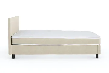 Billingen Komplett Sängpaket – Kontinentalsäng 120x200 cm i Tyg med Sänggavel + Bäddmadrass med Fasthetsgrad Medium - Beige - Products - Möbler - Säng - Enkelsäng