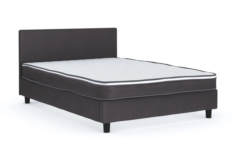 Billingen Komplett Sängpaket – Kontinentalsäng 120x200 cm i Tyg med Sänggavel + Bäddmadrass med Fasthetsgrad Medium - Grå - Products - Möbler - Säng - Enkelsäng
