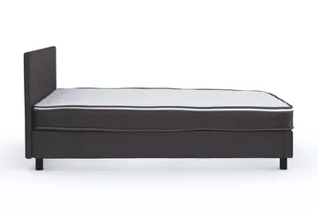 Billingen Komplett Sängpaket – Kontinentalsäng 120x200 cm i Tyg med Sänggavel + Bäddmadrass med Fasthetsgrad Medium - Grå - Products - Möbler - Säng - Enkelsäng