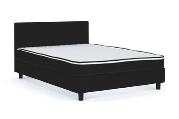 Billingen Komplett Sängpaket – Kontinentalsäng 120x200 cm i Tyg med Sänggavel + Bäddmadrass med Fasthetsgrad Medium - Svart - Products - Möbler - Säng - Kontinentalsäng