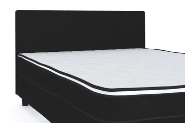 Billingen Komplett Sängpaket – Kontinentalsäng 120x200 cm i Tyg med Sänggavel + Bäddmadrass med Fasthetsgrad Medium - Svart - Products - Möbler - Säng - Kontinentalsäng