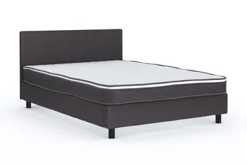 Billingen Komplett Sängpaket – Kontinentalsäng 140x200 cm i Tyg med Sänggavel + Bäddmadrass med Fasthetsgrad Medium - Grå - Products - Möbler - Säng - Enkelsäng