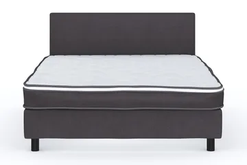 Billingen Komplett Sängpaket – Kontinentalsäng 140x200 cm i Tyg med Sänggavel + Bäddmadrass med Fasthetsgrad Medium - Grå - Products - Möbler - Säng - Enkelsäng