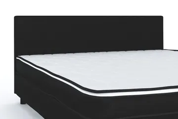 Billingen Komplett Sängpaket – Kontinentalsäng 160x200 cm i Tyg med Sänggavel + Bäddmadrass med Fasthetsgrad Medium - Svart - Products - Möbler - Säng - Enkelsäng