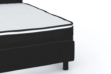 Billingen Komplett Sängpaket – Kontinentalsäng 160x200 cm i Tyg med Sänggavel + Bäddmadrass med Fasthetsgrad Medium - Svart - Products - Möbler - Säng - Enkelsäng