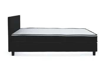 Billingen Komplett Sängpaket – Kontinentalsäng 180x200 cm i Tyg med Sänggavel + Bäddmadrass med Fasthetsgrad Medium - Svart - Products - Möbler - Säng - Kontinentalsäng