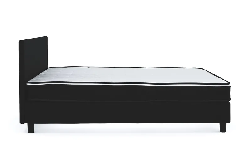 Billingen Komplett Sängpaket – Kontinentalsäng 180x200 cm i Tyg med Sänggavel + Bäddmadrass med Fasthetsgrad Medium - Svart - Products - Möbler - Säng - Kontinentalsäng