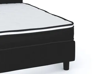 Billingen Komplett Sängpaket – Kontinentalsäng 180x200 cm i Tyg med Sänggavel + Bäddmadrass med Fasthetsgrad Medium - Svart - Products - Möbler - Säng - Kontinentalsäng