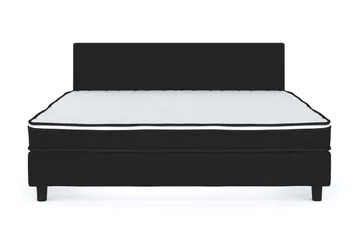 Billingen Komplett Sängpaket – Kontinentalsäng 180x200 cm i Tyg med Sänggavel + Bäddmadrass med Fasthetsgrad Medium - Svart - Products - Möbler - Säng - Kontinentalsäng