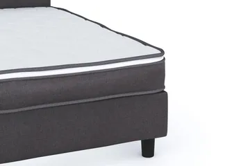 Billingen Komplett Sängpaket – Kontinentalsäng 90x200 cm i Tyg med Sänggavel + Bäddmadrass med Fasthetsgrad Medium - Grå - Products - Möbler - Säng - Kontinentalsäng