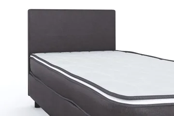 Billingen Komplett Sängpaket – Kontinentalsäng 90x200 cm i Tyg med Sänggavel + Bäddmadrass med Fasthetsgrad Medium - Grå - Products - Möbler - Säng - Kontinentalsäng