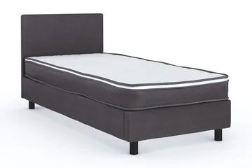 Billingen Komplett Sängpaket – Kontinentalsäng 90x200 cm i Tyg med Sänggavel + Bäddmadrass med Fasthetsgrad Medium - Grå - Products - Möbler - Säng - Kontinentalsäng