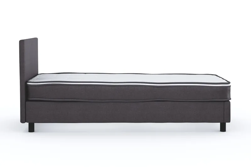 Billingen Komplett Sängpaket – Kontinentalsäng 90x200 cm i Tyg med Sänggavel + Bäddmadrass med Fasthetsgrad Medium - Grå - Products - Möbler - Säng - Kontinentalsäng
