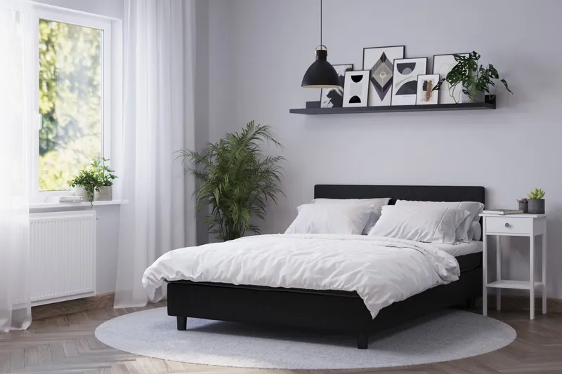 Billingen Komplett Sängpaket 160x200 cm - Svart - Products - Möbler - Säng - Kontinentalsäng