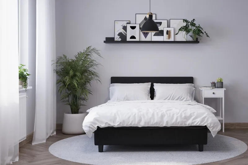 Billingen Komplett Sängpaket 160x200 cm - Svart - Products - Möbler - Säng - Kontinentalsäng