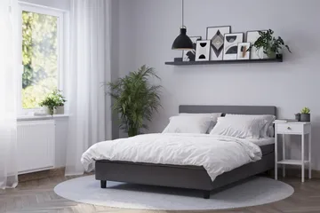 Billingen Kontinentalsäng 90x200 cm - Grå - Products - Möbler - Säng - Kontinentalsäng