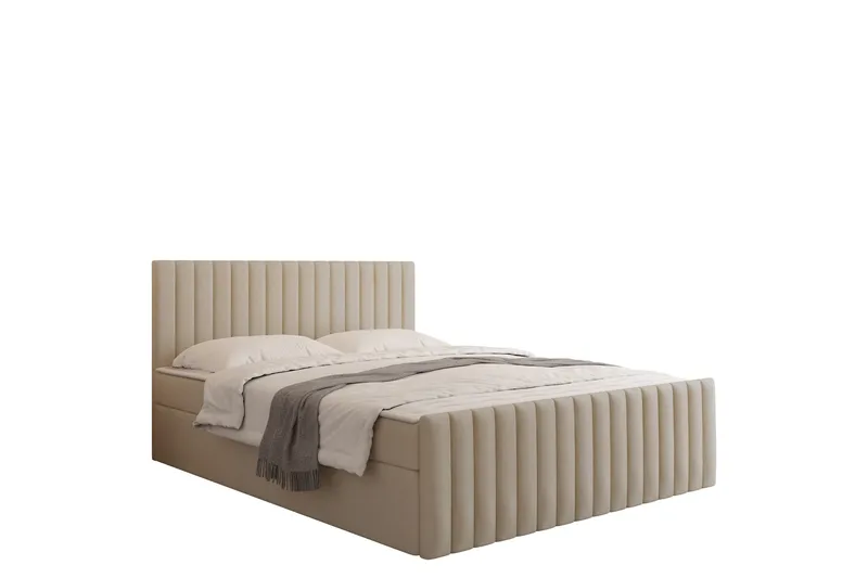 Calrosor Sängpaket Kontinentalsäng med Förvaring 140x200 cm - Beige - Products - Möbler - Säng - Komplett sängpaket