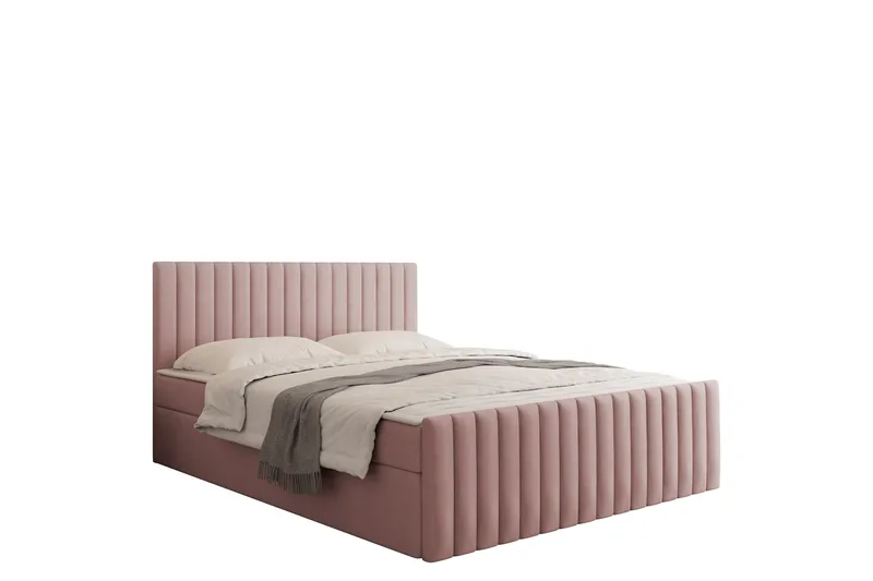 Calrosor Sängpaket Kontinentalsäng med Förvaring 140x200 cm - Rosa - Products - Möbler - Säng - Komplett sängpaket