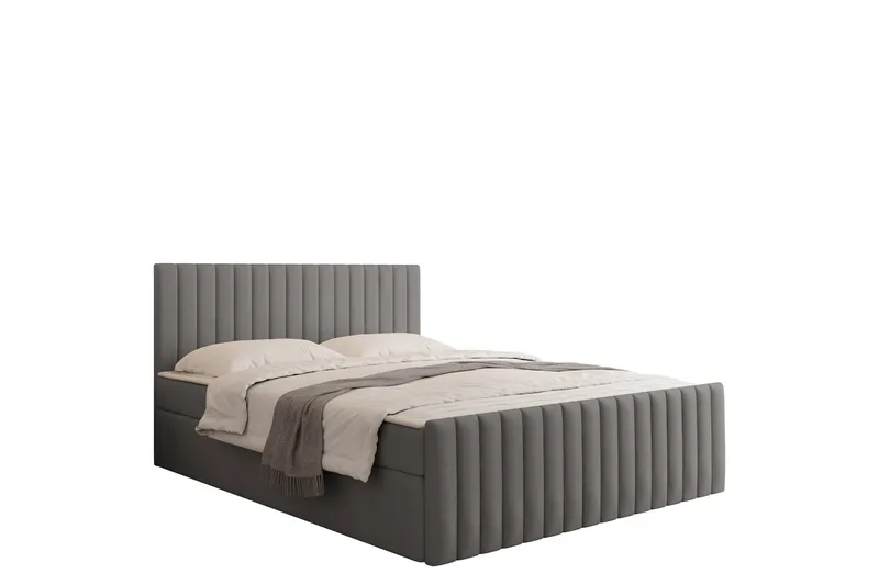 Calrosor Sängpaket Kontinentalsäng med Förvaring 160x200 cm - Grå - Products - Möbler - Säng - Komplett sängpaket