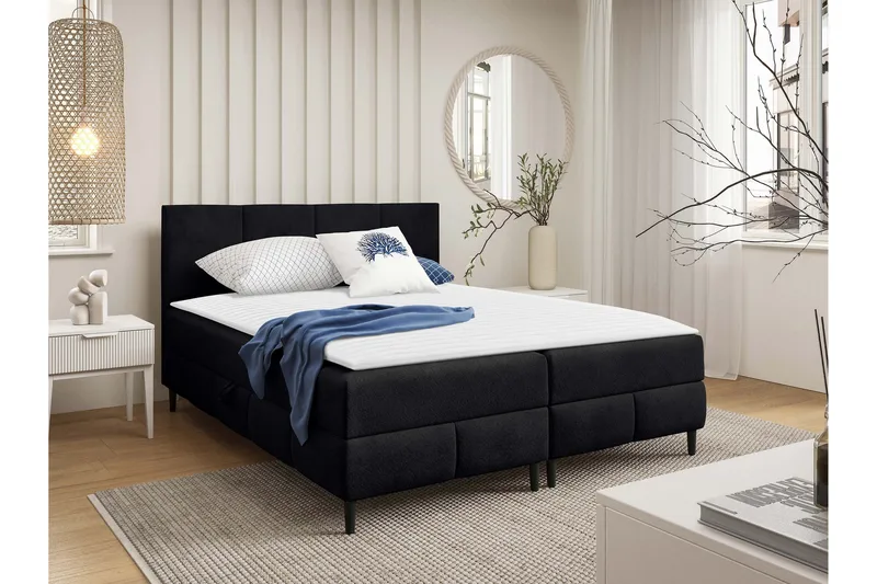 Celestine Förvaringssäng 120x200 cm - Svart - Products - Möbler - Säng - Komplett sängpaket