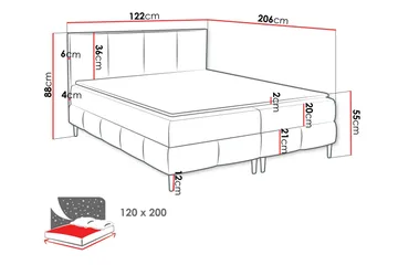 Celestine Förvaringssäng 120x200 cm - Svart - Products - Möbler - Säng - Komplett sängpaket