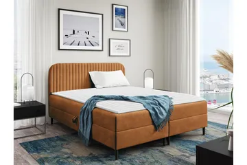 Celestine Förvaringssäng 140x200 cm - Orange - Products - Möbler - Säng - Komplett sängpaket