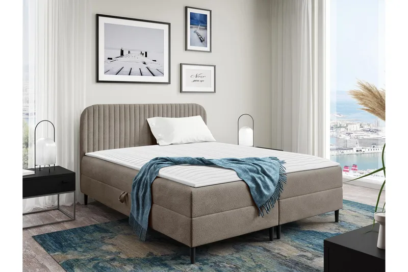 Celestine Förvaringssäng 200x200 cm - Grå - Products - Möbler - Säng - Komplett sängpaket