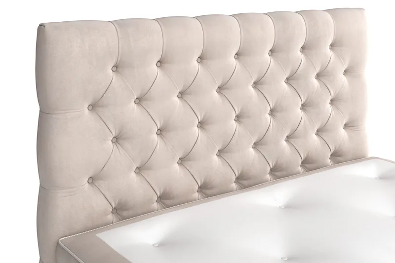 Celine Kontinentalsäng 140x200cm - Beige/Sammet - Products - Möbler - Säng - Kontinentalsäng
