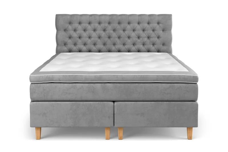 Celine Kontinentalsäng 160x200cm - Grå/Sammet - Products - Möbler - Säng - Kontinentalsäng
