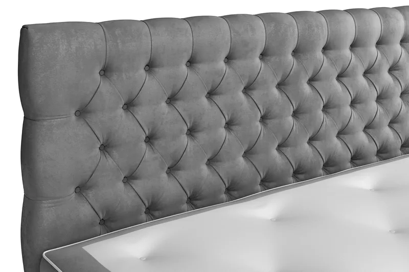 Celine Kontinentalsäng 180x200cm - Grå/Sammet - Products - Möbler - Säng - Kontinentalsäng