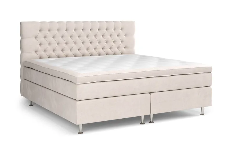 Celine Kontinentalsäng 210x210cm - Beige/Sammet - Products - Möbler - Säng - Kontinentalsäng
