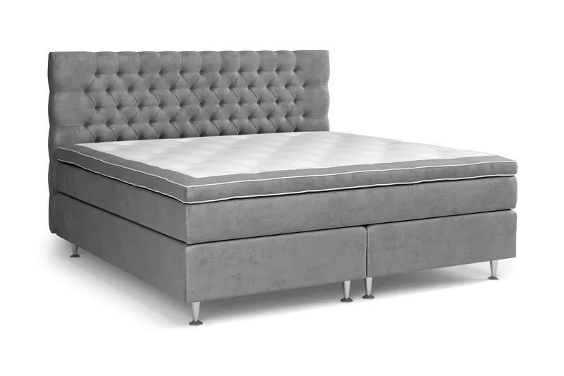 Celine Kontinentalsäng 210x210cm - Grå/Sammet - Products - Möbler - Säng - Kontinentalsäng