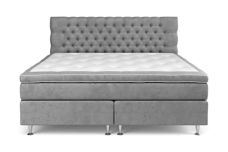 Celine Kontinentalsäng 210x210cm - Grå/Sammet - Products - Möbler - Säng - Kontinentalsäng