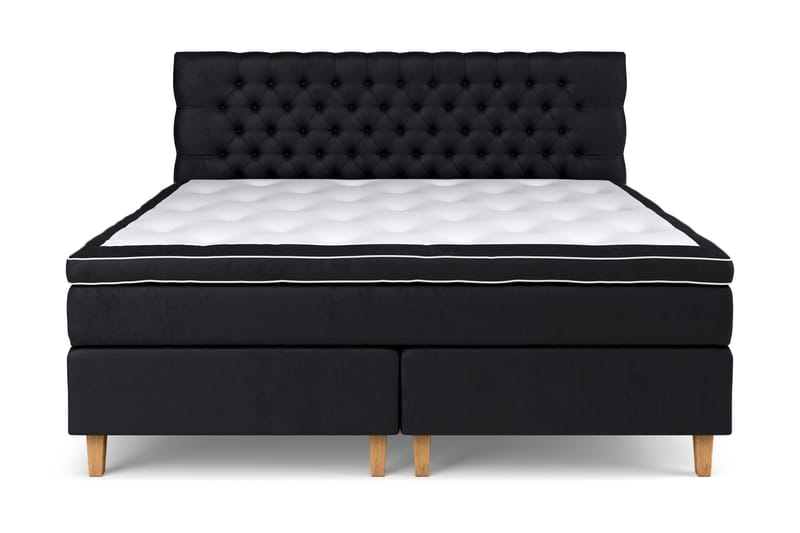 Celine Kontinentalsäng 210x210cm - Svart/Sammet - Products - Möbler - Säng - Kontinentalsäng