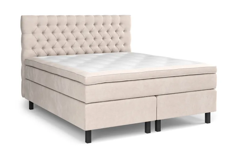 Celine Sängpaket 160x200cm - Beige/Sammet - Products - Möbler - Säng - Kontinentalsäng