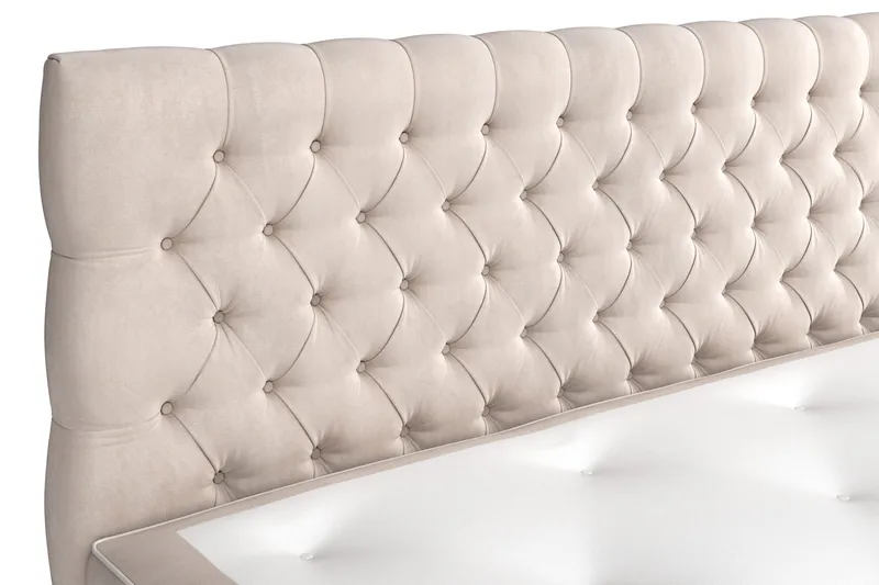 Celine Sängpaket 180x200 cm - Beige / Sammet - Products - Möbler - Säng - Kontinentalsäng