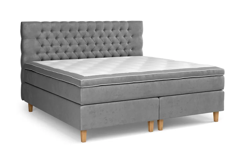 Celine Sängpaket 210x210cm - Grå/Sammet - Products - Möbler - Säng - Kontinentalsäng